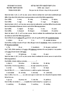 Bộ 80 đề thi thử THPT Quốc Gia Tiếng Anh năm 2021 chọn lọc từ các trường