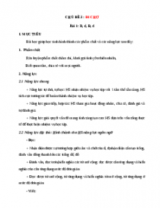 Giáo án Đi chợ Tiếng việt lớp 1 Chân trời sáng tạo