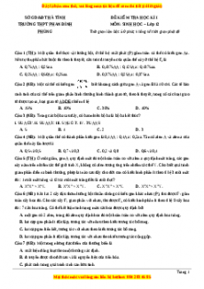 Đề thi học kì 1 Sinh học 12 năm 2023 trường THPT Phan Đình Phùng - Hà Tĩnh