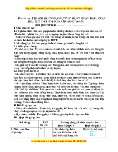 Giáo án Tập hợp hàng ngang, dóng hàng, quay phải, quay trái Gdtc 3 Chân trời sáng tạo