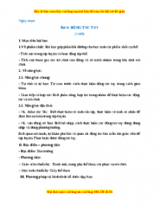 Giáo án GDTC 1 Cánh diều Động tác tay