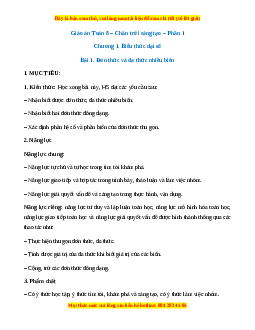 Giáo án Toán 8 Chân trời sáng tạo (năm 2025) | Giáo án Toán 8 mới, chuẩn nhất