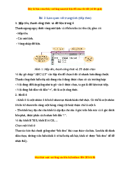 Lý thuyết Bài 3: Làm quen với trang tính (tiếp theo)