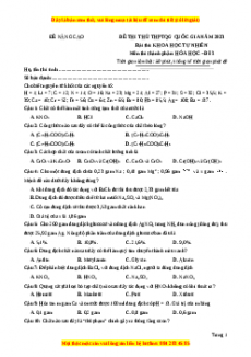 Đề thi THPT Quốc Gia Hóa năm 2023 Beeclass - Đề 13