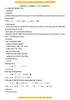 Chuyên đề luyện thi Hóa học 12 năm 2023 cực hay - Phần 9: Anđehit - Axit Cacboxylic