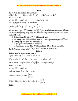 Đề thi giữa kì 1 Toán 8 năm 2023 - Đề 86