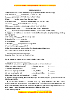 Bài tập TEST YOURSELF 2 - Giáo viên Mai Lan Hương đầy đủ đáp án