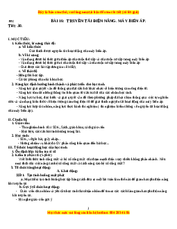 Giáo án Vật lí 12 Bài 16: Truyền tải điện năng. Máy biến áp