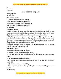 Giáo án Bài 3 KHTN 6 Kết nối tri thức (2024): Sử dụng kính lúp
