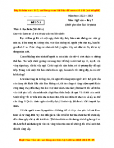 Đề thi cuối học kì 2 Ngữ Văn 7 Chân trời sáng tạo (Đề 3)