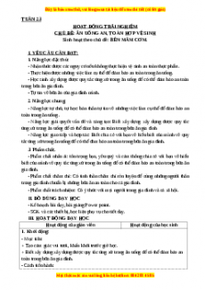 Giáo án Tuần 23: Bên mâm cơm Hoạt động trải nghiệm 3 Kết nối tri thức