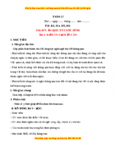 Giáo án Tuần 27 Tiếng việt lớp 1 Kết nối tri thức