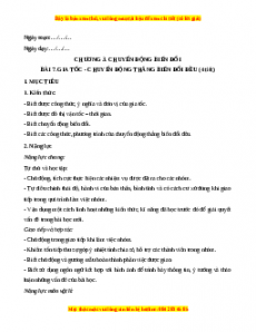 Giáo án Bài 7 Vật lí 10 Chân trời sáng tạo (2024): Gia tốc - Chuyển động thẳng biến đổi đều