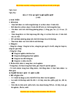 Giáo án Bài 17 KHTN 6 Kết nối tri thức (2024): Tách chất khỏi hỗn hợp