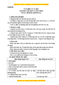 Giáo án Tự nhiên và xã hội 3 Cánh diều Bài 20: Phương hướng