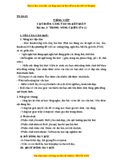 Giáo án Nắng trong chiều (T1+2) Tiếng việt 3 Cánh diều
