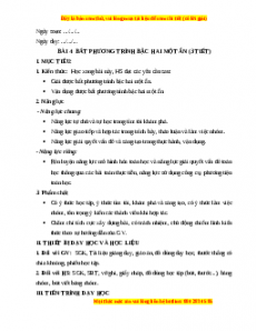 Giáo án Bất phương trình bậc hai một ẩn Toán 10 Cánh diều