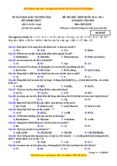 Đề thi thử Hóa học Sở Phú Thọ lần 1 năm 2023