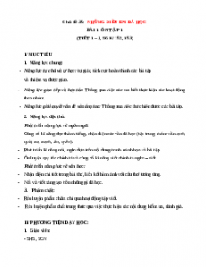 Giáo án Tiếng việt 1 Chân trời sáng tạo Những điều em đã học