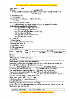 Giáo án Hóa học 12 học kì 2 Tiết 45: Luyện tập:  Tính chất của kim loại kiềm, kiềm thổ và hợp chất của chúng