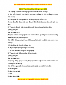 Trắc nghiệm Bài 11: Thực hiện phòng, chống tệ nạn xã hội