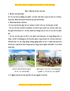 Lý thuyết GDCD 7 Cánh diều Bài 2: Bảo tồn di sản văn hóa