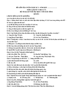 Đề thi cuối kì 2 Lịch sử & Địa lí 6 Kết nối tri thức có đáp án (Đề 3)