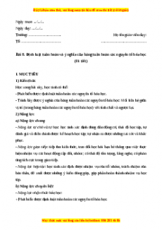 Giáo án Bài 8: Định  luật tuần hoàn và ý nghĩa của bảng tuần hoàn Hóa học 10 Cánh diều