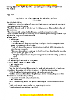 Giáo án HĐTN 7 Kết nối tri thức Chủ đề 7: Em với thiên nhiên và môi trường