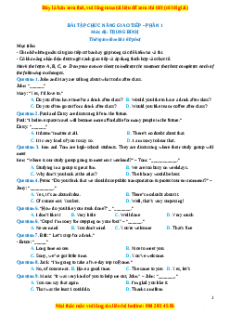 Chuyên đề bài tập Tiếng Anh 12 năm 2023 Dạng 3 - 150 bài Chức năng giao tiếp