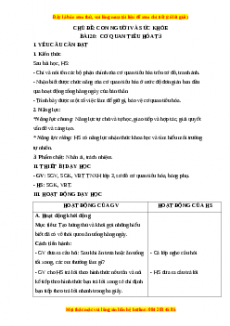 Giáo án Bài 20: Cơ quan tiêu hóa (Tiết 2) Tự nhiên và xã hội lớp 3 Chân trời sáng tạo