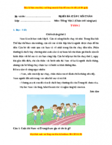 Bài tập cuối tuần Tiếng việt lớp 2 Tuần 2 Chân trời sáng tạo (có lời giải)