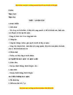 Giáo án Luyện tập trang 119, 120 Toán 9 Học kì 2