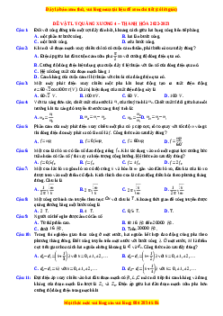 Đề thi thử Vật lí trường Quảng Xương 4 - Thanh Hóa năm 2023