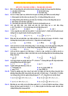 Đề thi thử Vật lí trường Quảng Xương 4 - Thanh Hóa năm 2023