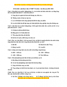 Đề thi học kì 1 Địa lý 12 năm 2023 trường THPT Yên Hòa - Hà Nội
