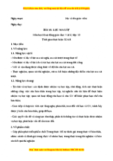 Giáo án Bài 18 Vật lí 10 Kết nối tri thức (2024): Lực ma sát