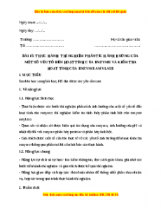 Giáo án Sinh học 10 Bài 15 (Kết nối tri thức): Thực hành thí nghiệm phân tích ảnh hưởng của một số yếu tố đến hoạt tính của enzyme
