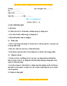 Giáo án Công nghệ 6 Bài 2 (Cánh diều): Xây dựng nhà ở