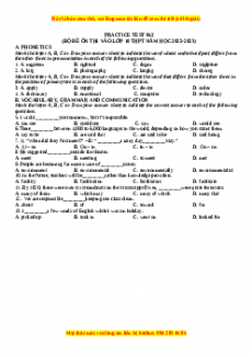 Đề luyện thi vào 10 môn Tiếng anh năm 2023 có đáp án (Đề 52)