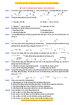 Đề thi thử Vật lí trường Hoàng Hoa Thám - HCM năm 2023