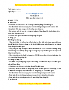 Giáo án KHTN 6 Đo thời gian Chân trời sáng tạo