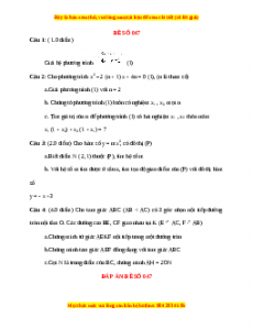 Đề thi Toán 9 học kì 2 năm 2022 - 2023 - Đề 47