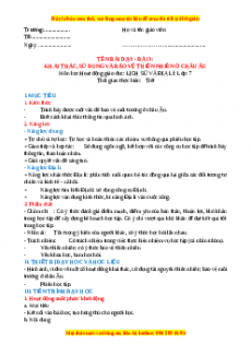 Giáo án Bài 3 Địa lí 7 Kết nối tri thức (2024): Khai thác, sử dụng và bảo vệ thiên nhiê Châu Âu