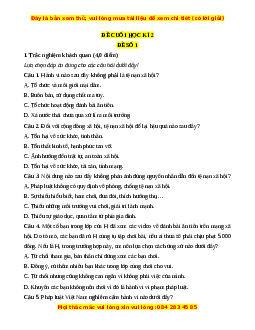 Đề thi cuối kì 2 GDCD 7 Cánh diều (Đề 1)