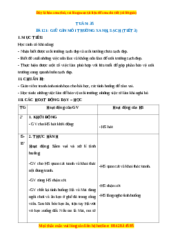 Giáo án HĐTN lớp 1 Tuần 35