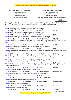 Đề thi thử Hóa Học trường Sông Mã năm 2023