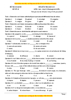 Đề thi học kì 1 Tiếng anh 12 năm 2022 - 2023 (Đề 10)