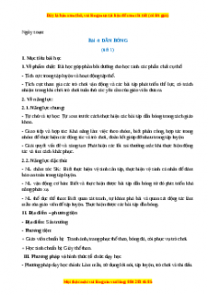 Giáo án Bài 4: Dẫn bóng Giáo dục thể chất lớp 1 Chân trời sáng tạo