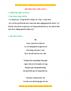 Đề thi cuối kì 1 Tiếng Việt lớp 2 Cánh diều (Đề 3)